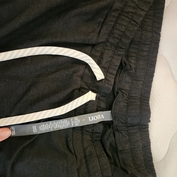 Vuori Black Joggers with White Drawstring - Picture 3 of 4